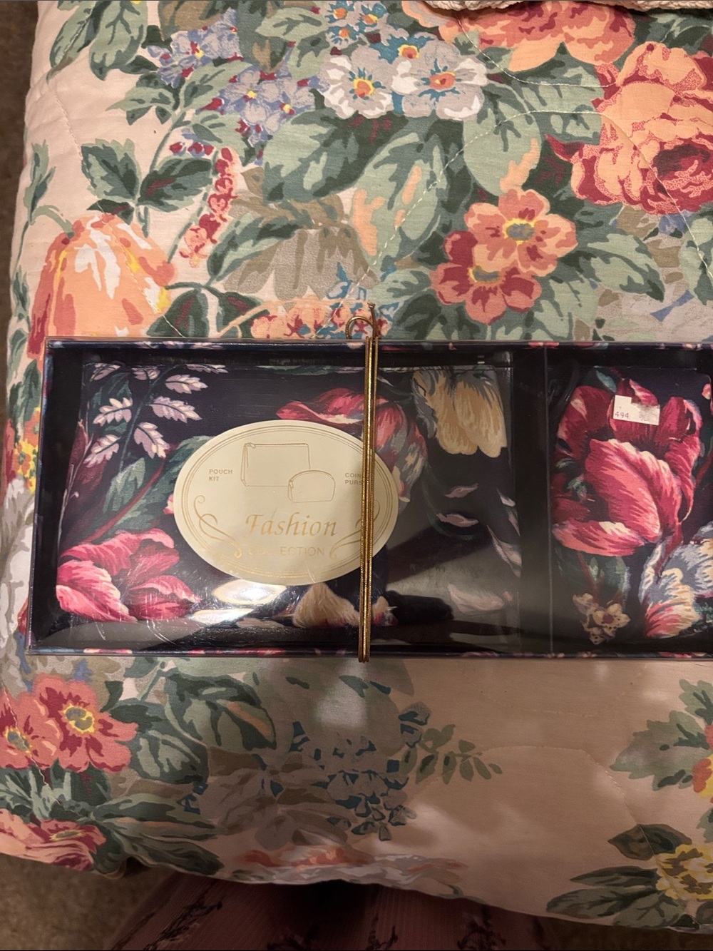 Floral Women’s Cosmetic Bags-Black & Pink Floral